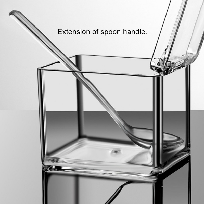 3/4 mrežasta akrilna prozirna kutija za začine Kuhinjski spremnik za sol i papar za začine Spremište začina sa žlicom Kuhinjski alati