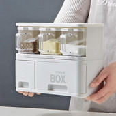 Simplicity konyhai fűszerezés sódoboz műanyag fűszertartó állvány Gyógynövény fűszer tároló edény fűszeres üveg főzőeszköz fogantyúval