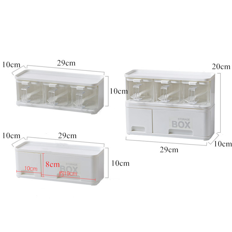 Simplicity konyhai fűszerezés sódoboz műanyag fűszertartó állvány Gyógynövény fűszer tároló edény fűszeres üveg főzőeszköz fogantyúval