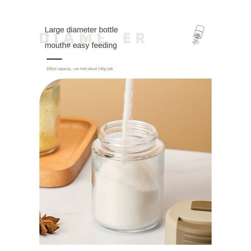 Mennyiségi fűszertartó üveg sószóró konyhai fűszeres üveg háztartási só és nátrium-glutamát fűszeres edény