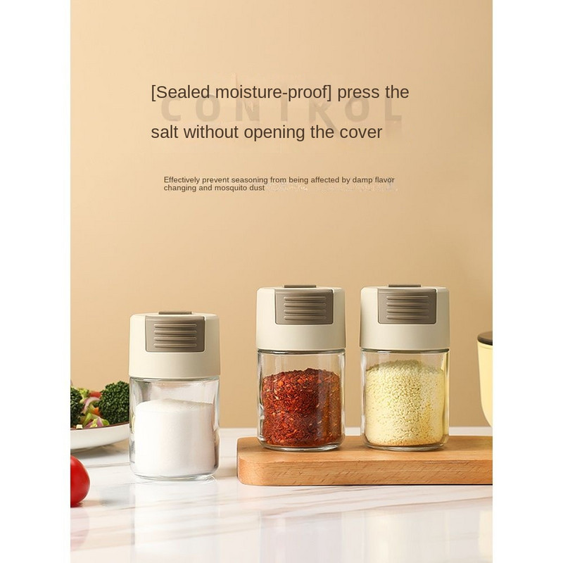 Mennyiségi fűszertartó üveg sószóró konyhai fűszeres üveg háztartási só és nátrium-glutamát fűszeres edény