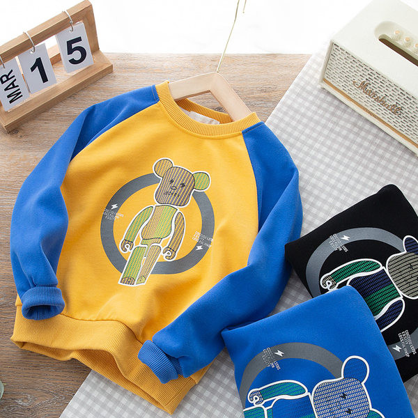 Bluza zilnica pentru copii cu decolteu rotund - trei culori