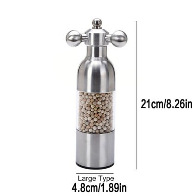 Mlin za mljevenje papra 304 Keramički brus od nehrđajućeg čelika siguran za hranu Ručni mlin za sol Ručni mlin za papar Slavina Oblik ventila