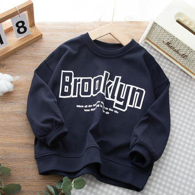 Bluză pentru copii pentru băieți cu decolteu oval și inscripție