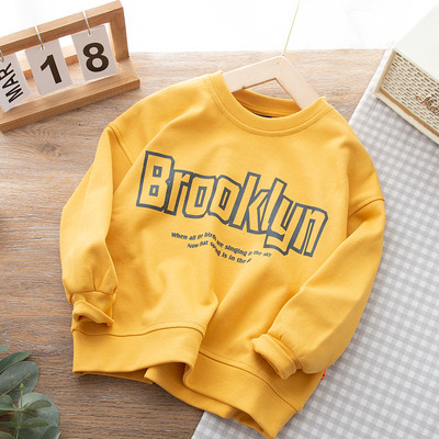 Bluză pentru copii pentru băieți cu decolteu oval și inscripție