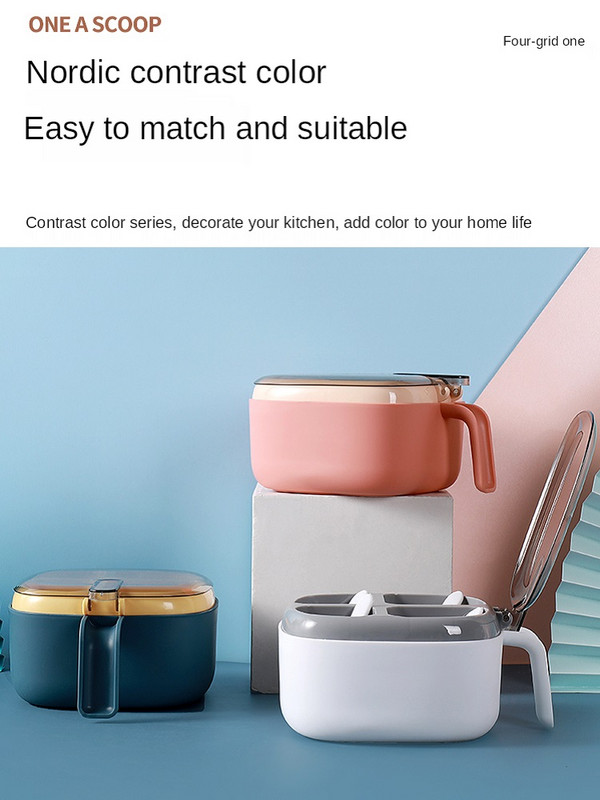 Kombinirani set kutija za začine Kuhinjski pribor za kućanstvo Sol Šećer Mononatrijev glutamat Spremište Jedan lonac za začine Lonac za ulje