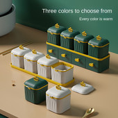 Cutie de condimente Accesorii de bucătărie Un sertar cu mai multe rețele Sare Glutamat monosodic Piper Set combinat de oale de condimente de uz casnic