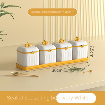 Cutie de condimente Accesorii de bucătărie Un sertar cu mai multe rețele Sare Glutamat monosodic Piper Set combinat de oale de condimente de uz casnic