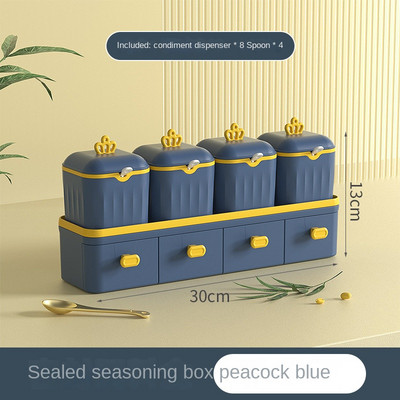 Cutie de condimente Accesorii de bucătărie Un sertar cu mai multe rețele Sare Glutamat monosodic Piper Set combinat de oale de condimente de uz casnic
