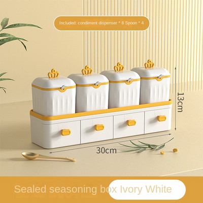Cutie de condimente Accesorii de bucătărie Un sertar cu mai multe rețele Sare Glutamat monosodic Piper Set combinat de oale de condimente de uz casnic