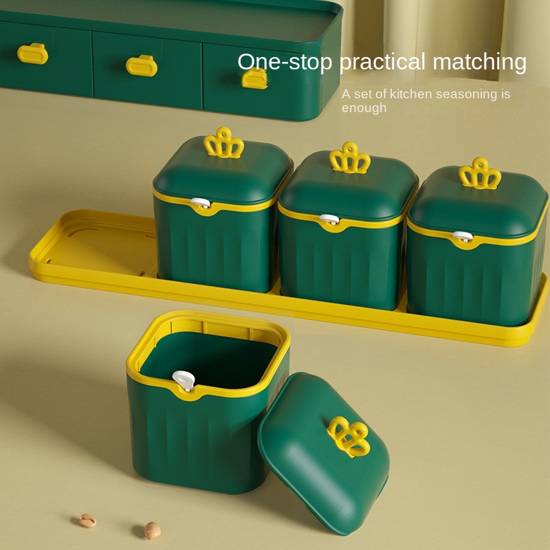 Cutie de condimente Accesorii de bucătărie Un sertar cu mai multe rețele Sare Glutamat monosodic Piper Set combinat de oale de condimente de uz casnic