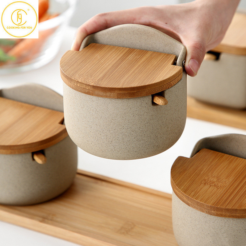 1/2/3 komada Keramički spremnik za začine Kuhinjska soljenka Alati za organizaciju pohrane Posuda za začine Kanister Obiteljski organizator začina