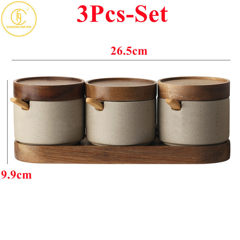 1/2/3 komada Keramički spremnik za začine Kuhinjska soljenka Alati za organizaciju pohrane Posuda za začine Kanister Obiteljski organizator začina