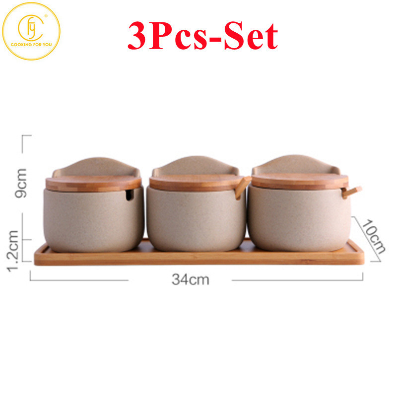 1/2/3 komada Keramički spremnik za začine Kuhinjska soljenka Alati za organizaciju pohrane Posuda za začine Kanister Obiteljski organizator začina