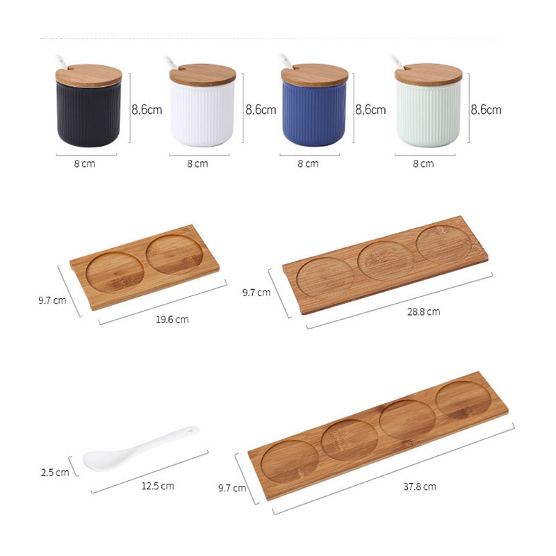 Ghiveci de condiment din ceramică în stil nordic Rezervor de depozitare creativ pentru zahăr și sare Set combinat de oală de condimente de bucătărie Recipient pentru alimente