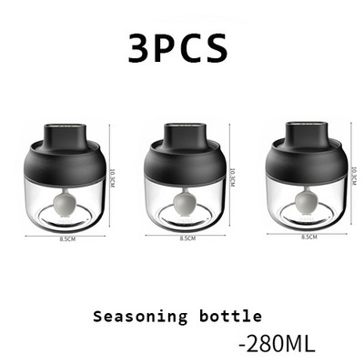 Konyhai üveg fűszertároló tégelyek fedővel Só-bors shaker készlet Fűszerező szett Fűszernövények szójaszósz olajos üveg címkével