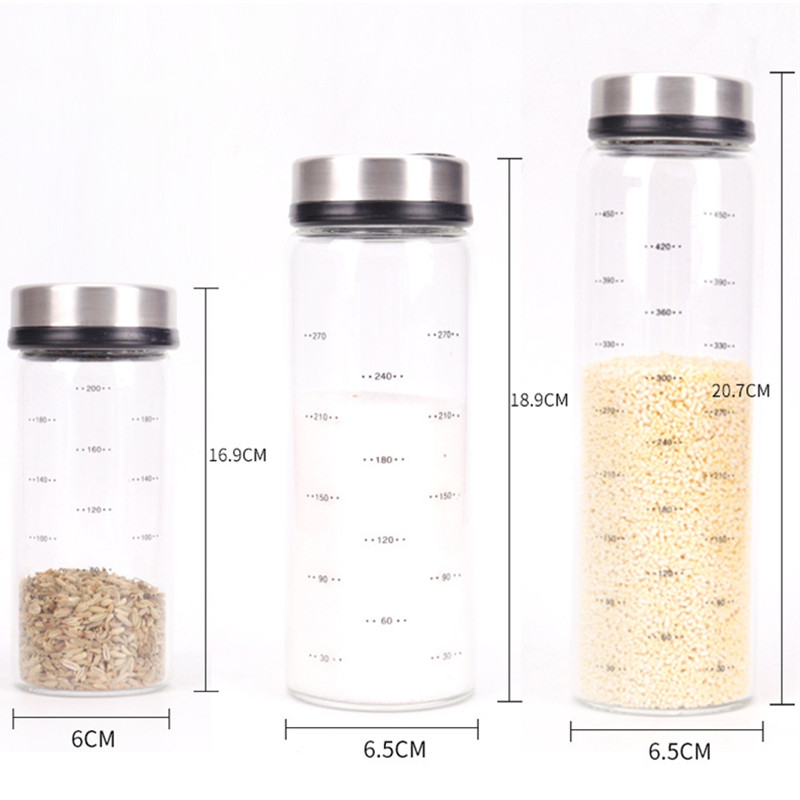 Condimente din sticlă borosilicată cu conținut ridicat de sare, susan, condiment solid, sigiliu, sticlă, 4 ieșiri, borcan de condimente, agitator de piper cu capac rotativ