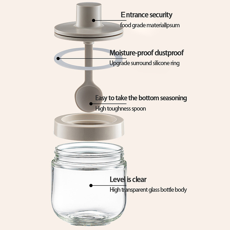 Üvegfűszeres üvegek Konyhai fűszerező palack kanál fedővel olajecsettel Mézes szójaszószos kannakészletek Sóbors shakerek