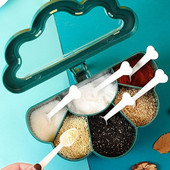 Kutija za začine Staklenke za začine Kuhinjski organizatori za pohranu Posude za začine Posuda za sol i papar 6 u 1 Kutije za začine