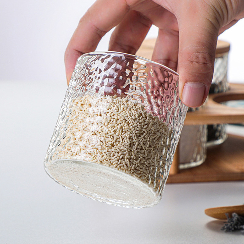 Kalapált üveg fűszeres doboz szett Konyhai sós cukortartó tálcával Otthoni fűszerezés szójaszószos ecetes palack Konyhai kiegészítők