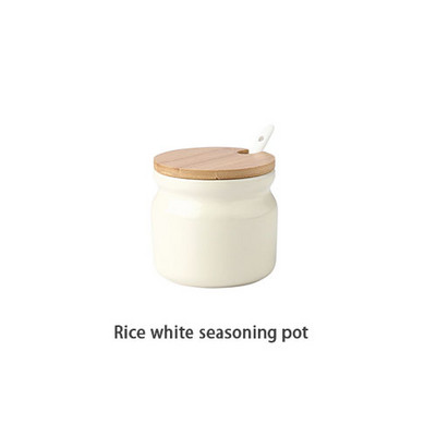 Raft din ceramică pentru condimente, sare și piper, set de sticle de ulei, accesorii de uz casnic pentru bucătărie, borcan de depozitare a condimentelor cu capac