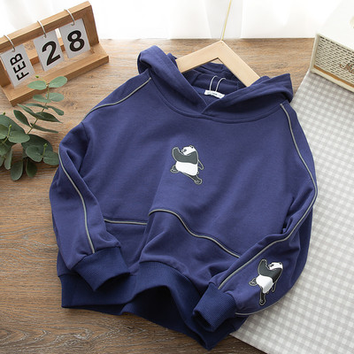 Avara mustriga kapuutsiga dressipluus poistele