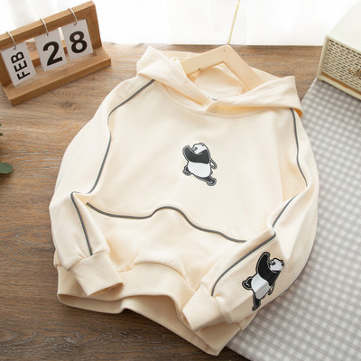 Avara mustriga kapuutsiga dressipluus poistele