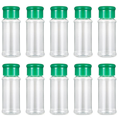 10/12/24/30/40 vnt. Prieskonių buteliukas plastikinis prieskonių puodukas pipirų plaktuvai Druskos indelis pagardų buteliai kepsniams (žalia/raudona/juoda)