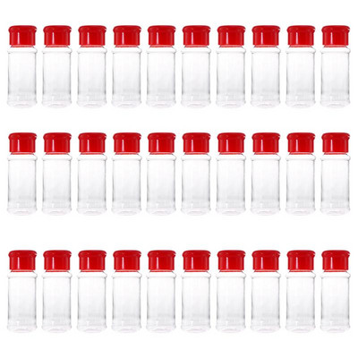 10/12/24/30/40 vnt. Prieskonių buteliukas plastikinis prieskonių puodukas pipirų plaktuvai Druskos indelis pagardų buteliai kepsniams (žalia/raudona/juoda)