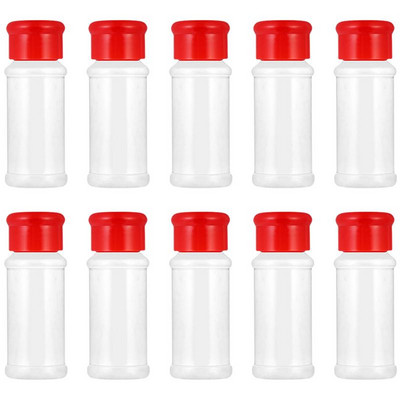 10/12/24/30/40 vnt. Prieskonių buteliukas plastikinis prieskonių puodukas pipirų plaktuvai Druskos indelis pagardų buteliai kepsniams (žalia/raudona/juoda)