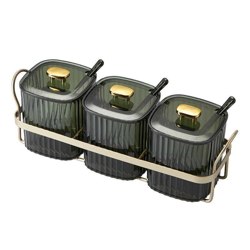 Set de borcane de lux ușor pentru condimente Cutie de depozitare pentru bucătărie combinată de casă Sticla de condimente Cutie de sare cu glutamat monosodic Borcan de condimente