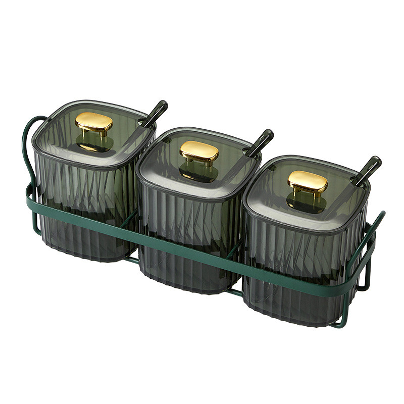 Set de borcane de lux ușor pentru condimente Cutie de depozitare pentru bucătărie combinată de casă Sticla de condimente Cutie de sare cu glutamat monosodic Borcan de condimente