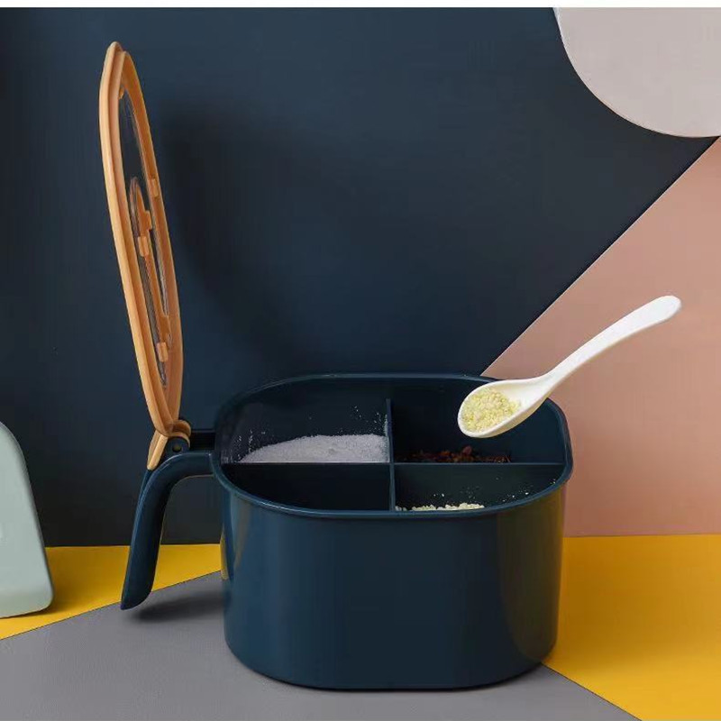 Négy az egyben fűszeres tégely szett Só-bors fűszeres üveg színes fedél Konyhai kiegészítők Fűszeres tároló tartály