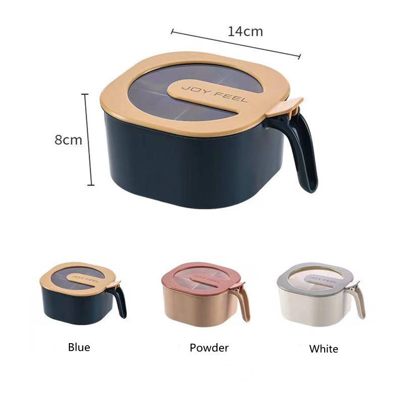 Négy az egyben fűszeres tégely szett Só-bors fűszeres üveg színes fedél Konyhai kiegészítők Fűszeres tároló tartály