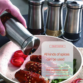 304 rozsdamentes acél fűszeres üveg só- és borsszóró paprikaszóró fűszertartó üveg fűszerkeverő konyhai eszközök
