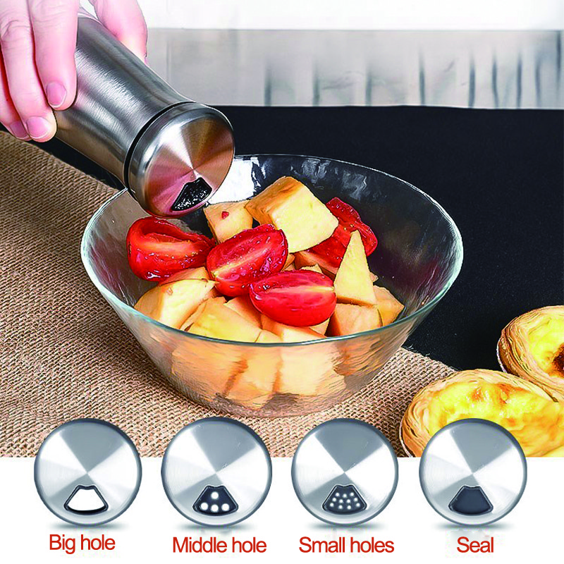 304 rozsdamentes acél fűszeres üveg só- és borsszóró paprikaszóró fűszertartó üveg fűszerkeverő konyhai eszközök