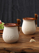 1 buc Borcan de condimente din ceramică în stil japonez cu capac Borcan de depozitare pentru condimente de bucătărie de capacitate mare Saliera Borcan de condimente