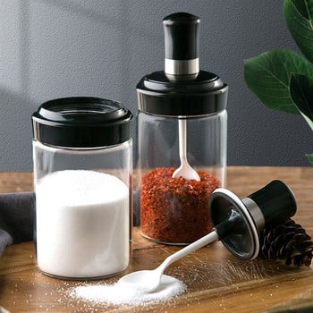 Подправка Пипер Подправка Стъклена бутилка Битова кухня Кухни Резервоар за сол Бутилка за масло Лъжица Стъклен резервоар за съхранение
