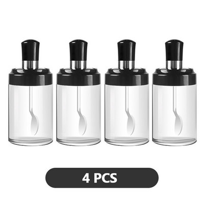 Condimente Piper Sticla de sticlă Canistre de bucătărie de uz casnic Rezervor de sare Sticlă de ulei lingură Rezervor de depozitare din sticlă