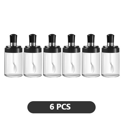 Condimente Piper Sticla de sticlă Canistre de bucătărie de uz casnic Rezervor de sare Sticlă de ulei lingură Rezervor de depozitare din sticlă