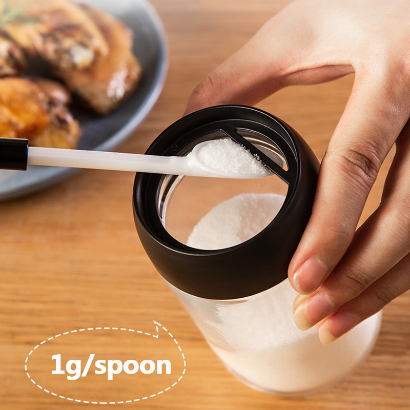 Condimente Piper Sticla de sticlă Canistre de bucătărie de uz casnic Rezervor de sare Sticlă de ulei lingură Rezervor de depozitare din sticlă