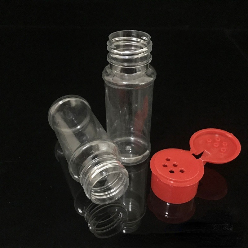 10 DB műanyag fűszer só bors shaker fűszeres tégely 100 ml műanyag átlátszó fűszeres palack Barbecue locsoló palack