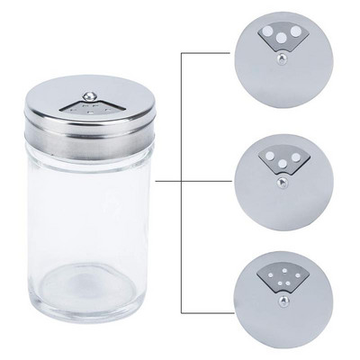 Prieskonių buteliuko prieskonių dėžutė virtuvės prieskonių laikymo buteliuko stiklainiai skaidrūs PP druska pipirai kmynų miltelių dėžutė virtuvės prietaisai įrankiai