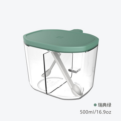 Naujas prieskonių indelis skaidrus cukraus druskos butelis virtuvės laikymo dėžutės plastikinės prieskonių puodas virtuvės druskos puodas