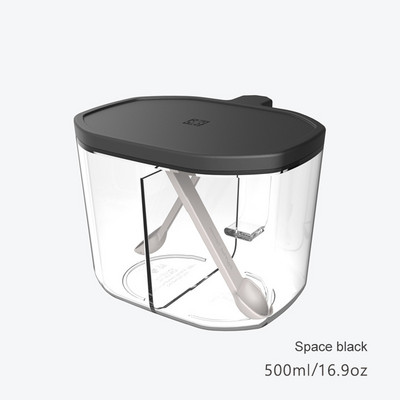 Naujas prieskonių indelis skaidrus cukraus druskos butelis virtuvės laikymo dėžutės plastikinės prieskonių puodas virtuvės druskos puodas