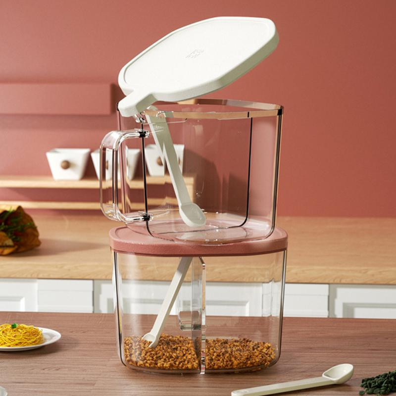 Naujas prieskonių indelis skaidrus cukraus druskos butelis virtuvės laikymo dėžutės plastikinės prieskonių puodas virtuvės druskos puodas