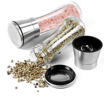 Мелнички за сол и черен пипер Konco, мелнички за морска сол и пипер, билки, шредер за подправки с регулируемо керамично смилане