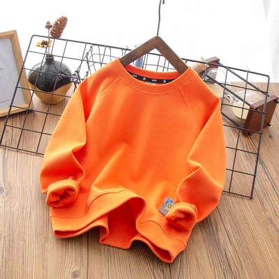 Ovaalse dekoltee ja embleemiga laste dressipluus