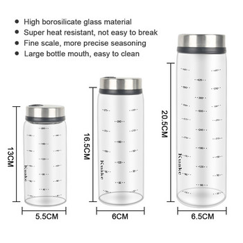Запечатан комплект бутилки за подправки, шаблон с множество дупки, стъклен буркан за подправки, кухненска солница, влагоустойчиви кухненски принадлежности