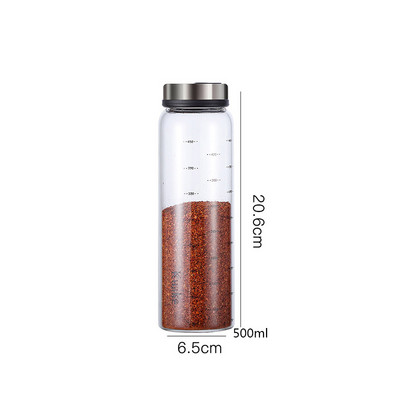 Set de sticle de condimente sigilate, model cu mai multe găuri, borcan de condimente de sticlă, sare de bucătărie, accesorii de bucătărie rezistente la umiditate